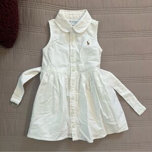 Ralph Lauren White Collared Dress Baby Girl with Belt